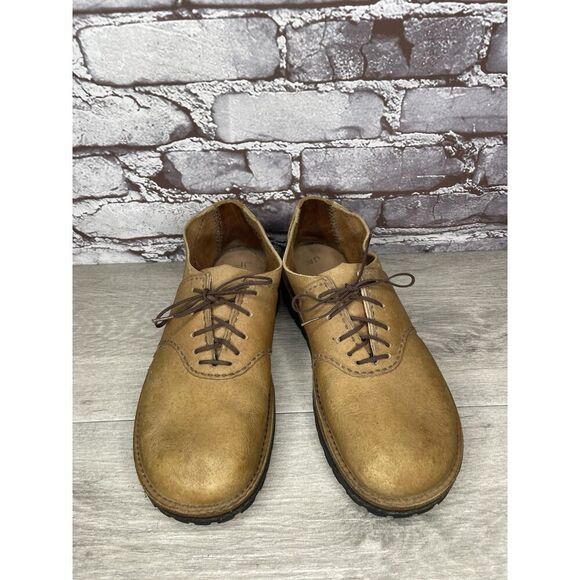 JF Vibram Brown Leather Casual Lace Up Oxfords Shoes Women Sz 8.5M US/39EU - Picture 4 of 16